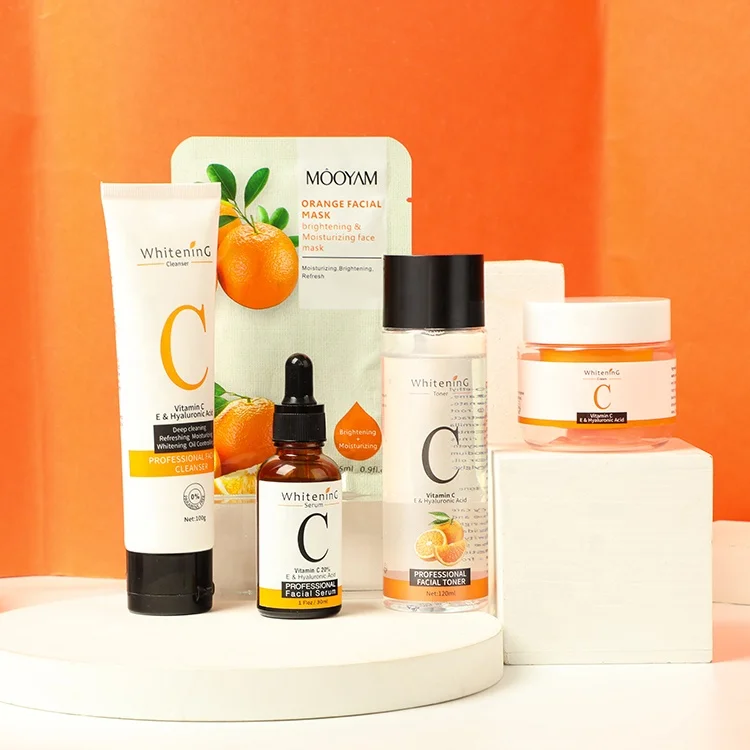 Private Label Vitamin C Facial Skincare Sets Natural Organic Moisturizing Whitening Face Skin Care Set