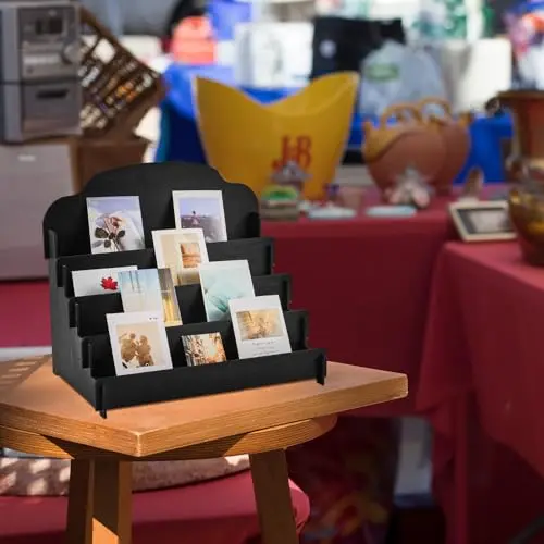 Layered greeting card display stand wooden collector portable birthday card display wooden photo postcard hairpin display stand