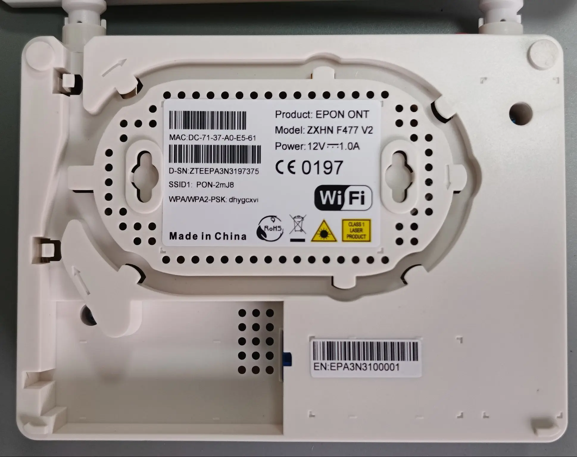 Used Wifi Modem F477V2 With 2 Antennas Epon Onu Fiber Optic F477 V2 English Firmware fiber optic equipment