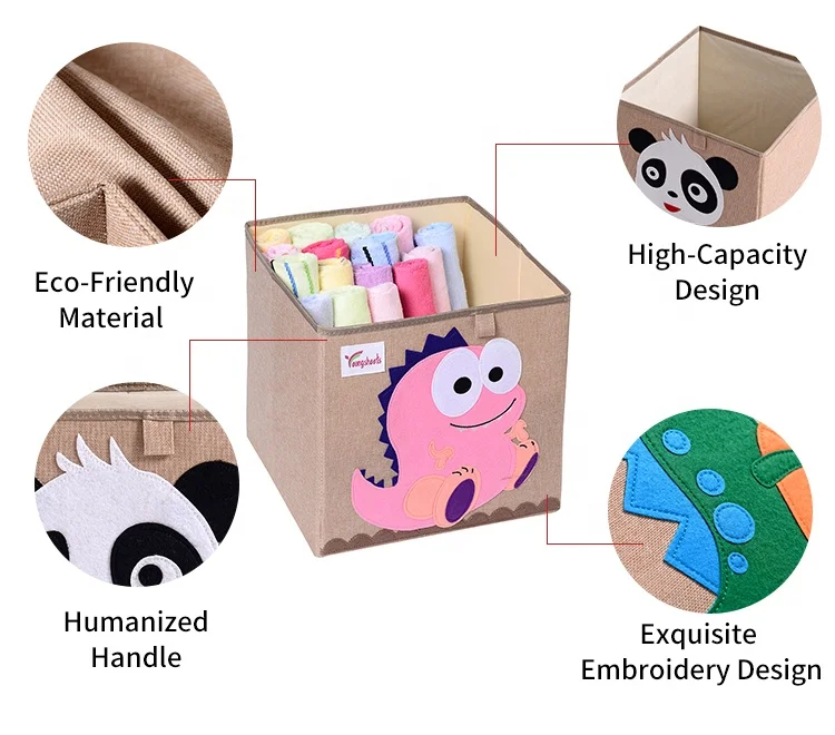 Durable High Quality Kids Toy Storage Organizer Safe Cotton And Linen Material Toy Organizer Bins