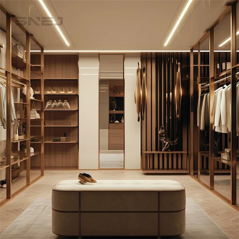 SNEJ Wardrobes Furniture for Bedroom High Quality Storage Wardrobes Cupboard for Clothes Cheap Price Wooden Modern Melamine/pvc