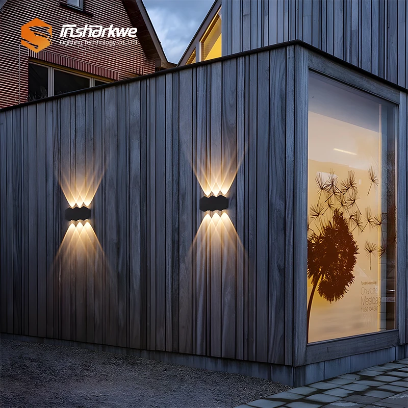 2024 Garden Waterproof 4w 6w 8w Black Modern Outdoor Indoor LED Wall Light For Home Bathroom Living Room up and down wall lamps