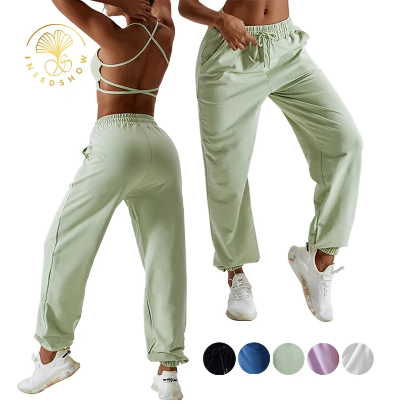 Wholesale Fashion Plus Size Blank Fitness Oversized Cotton Joggers Sports Workout Jogging Casual Gym Sweat Pants For Women
