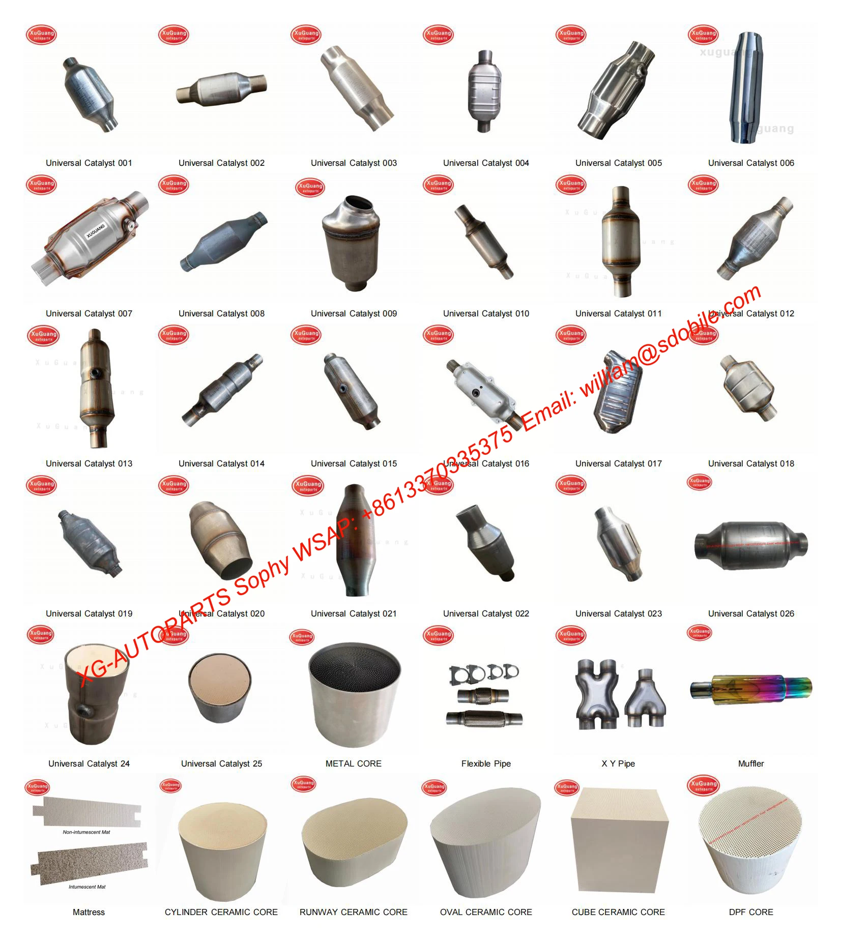 Chery A3 Front Auto Parts Engine Exhaust System Ceramic/Metal Core EURO 4 Three Way Catalyst Direct Fit Catalytic Converters