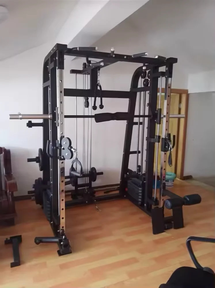 Commercial Gym Fitness Equipment Body Building Power Squat All in One Trainer Rack Multifunctional Smith Machine for Home Gym