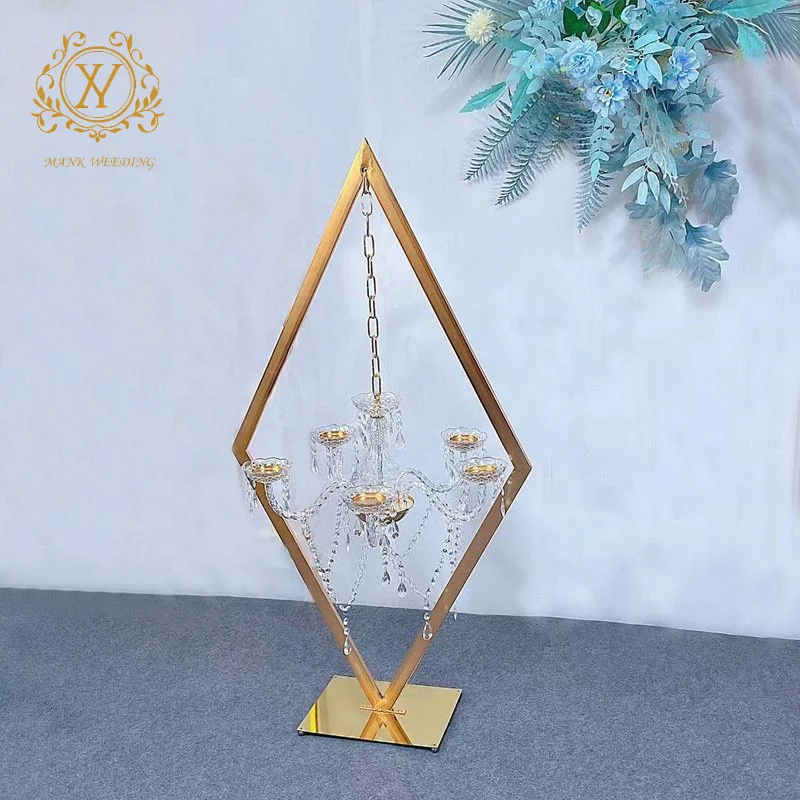 Tall Candle Holders For Weddings Gold Silver Diamond Crystal Chandelier Candlestick Wedding Table Centerpieces