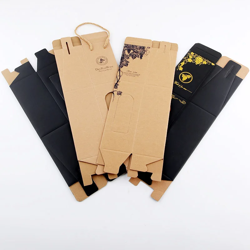 custom luxury vodka tequila cardboard folding red wine box packaging corrugated double/single wine gift box with window