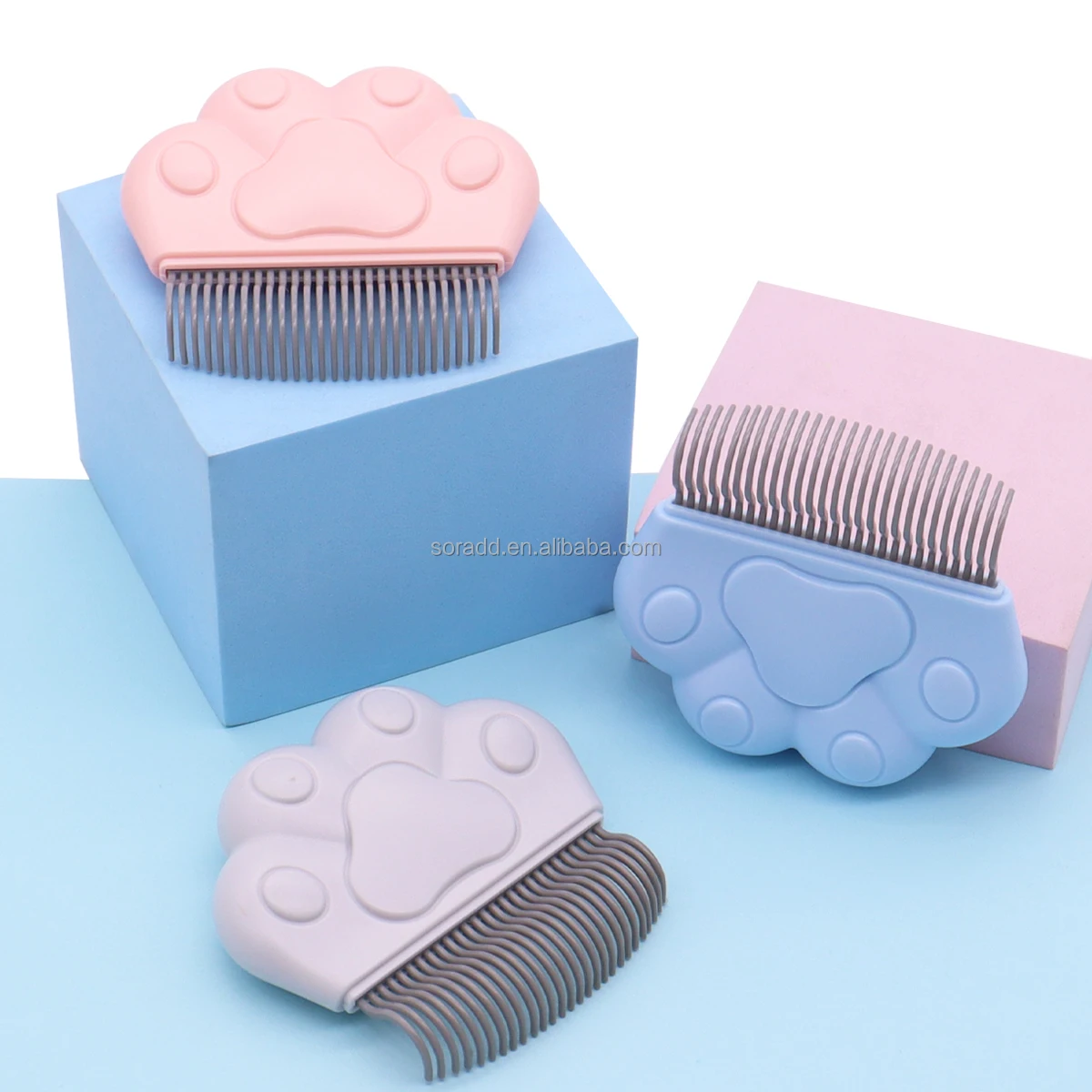 Pet Comb Cat Shedding Comb Kitten Brush Hair Massage Tool Household Grooming Daily Use Abs Portable Multifunction Comb