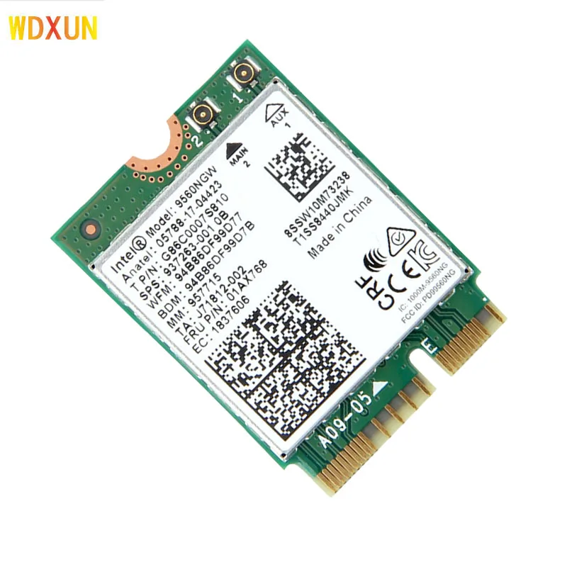  Двухдиапазонная беспроводная Wi-Fi карта 1 73 Гбит/с для ноутбука Intel AC 9560 9560NGW NGFF Key E 9560AC 8020.11ac BT 5 0 Windows