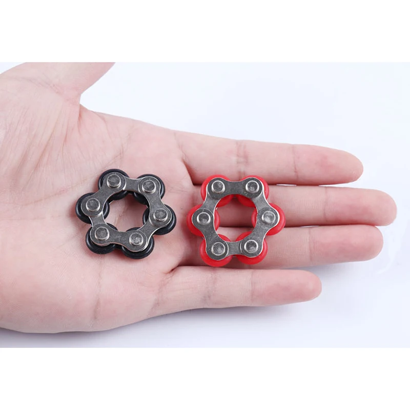 Mini Handheld Fidget Toy Set Six Roller Chain and Key Flippy Chain Bike Chain Fidget Stress Relief Toys