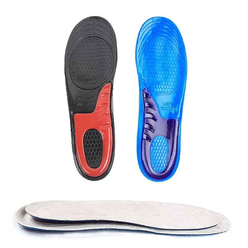 Cross border SEBS shock absorption sport gel insole soft sport elastic thickened two-color insole spot