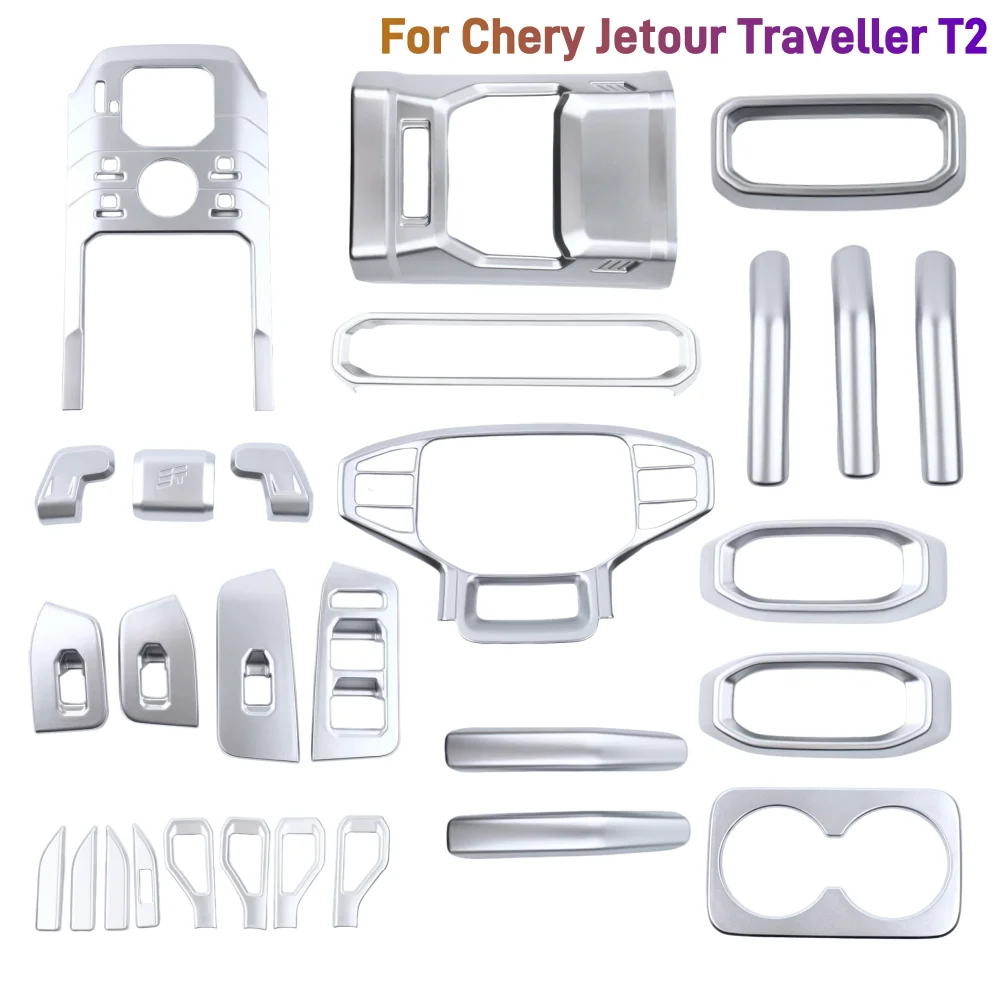 For Jetour Traveler T2 2023 2024 Gear Shift Frame Central Control Interior Sticker Modification Accessories 4 Color Carbon Fiber