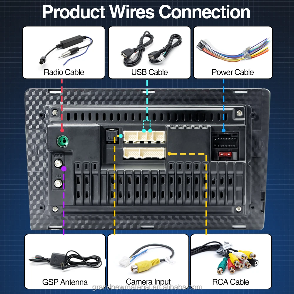 Grandnavi 9' 4+64G 2 Din Cooling Fan High Quality DSP Universal Screen Car Radio Multimedia Video Player Gps Car Stereo Radio