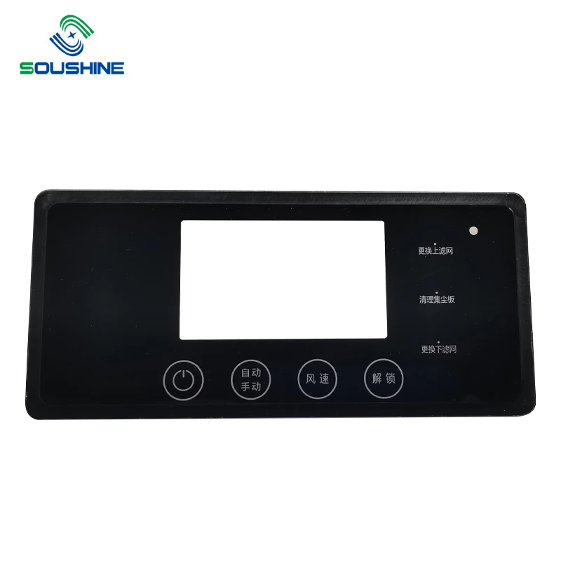 Slider Control Tempered PMMA Acrylic touch glass membrane switch keypad Panel