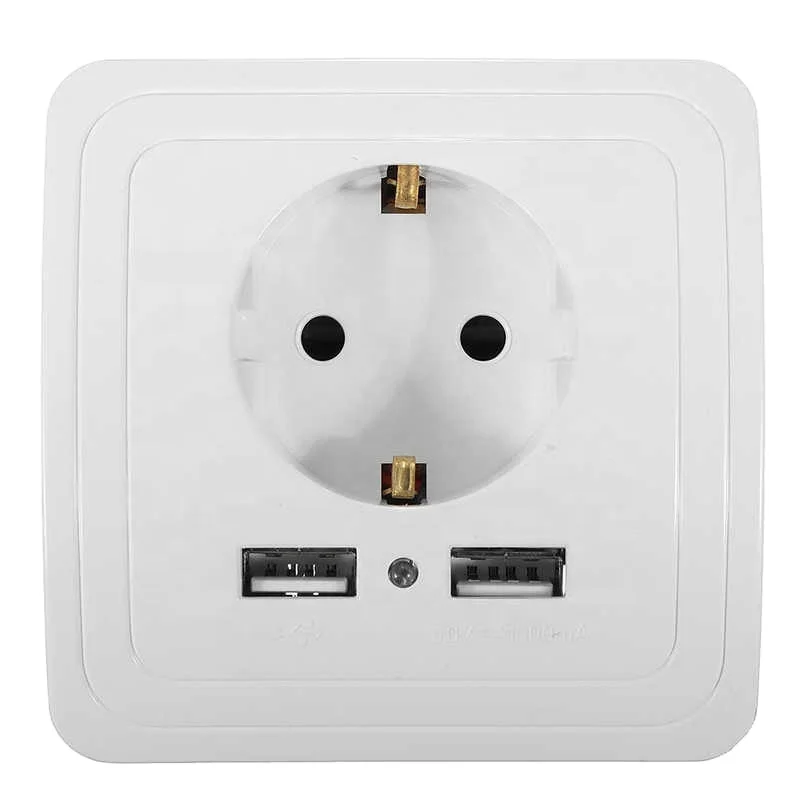 Зарядное устройство 16 А 250 В кухонные розетки электрическая розетка с Usb настенная 5 2 двойная европейские порты