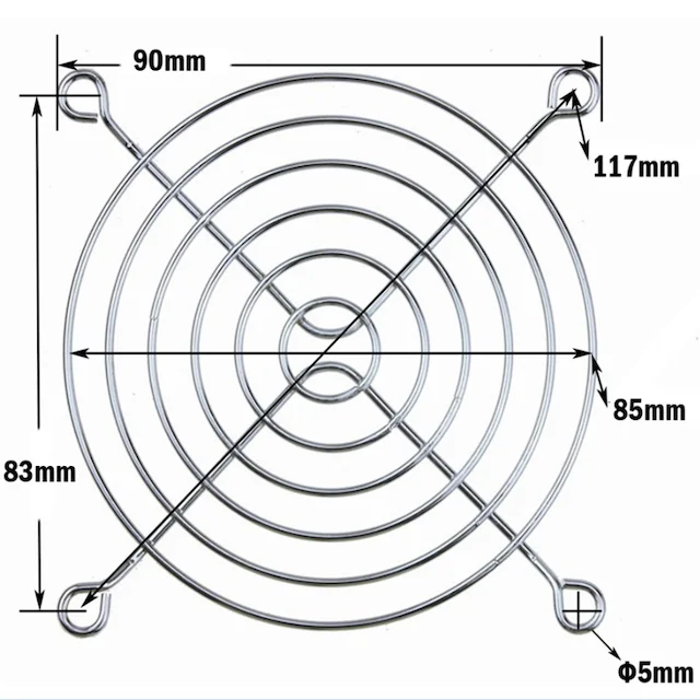 
 Защитная металлическая проволока для вентилятора 90 мм 9 см  