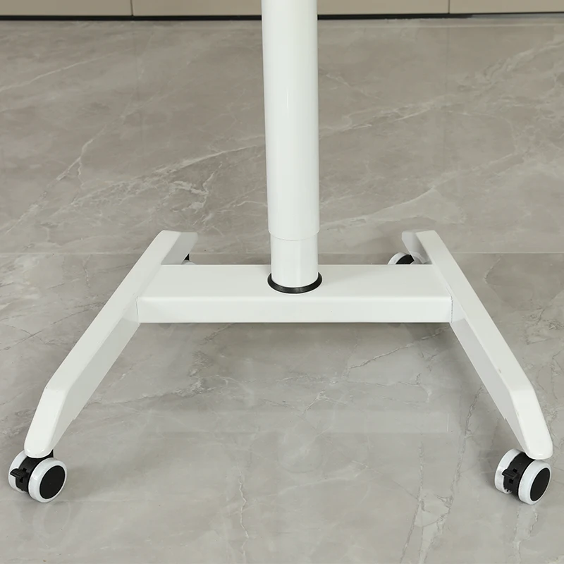 Pneumatic gas height adjustable standing mobile laptop home office work overbed desk with 0 to 90 angle tiltable desktop