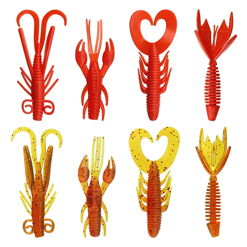 New OEM 4 types Fishing Craw Lure Lobster Shrimp Lure Soft Plastic Fishing Bait worm