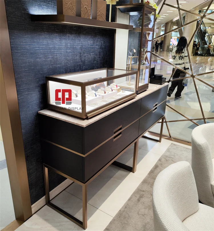 Custom Fashion Luxury Watch Shop Furniture Display Cabinets Watch Glass Display Showcase With Led For Watch Shop Design
