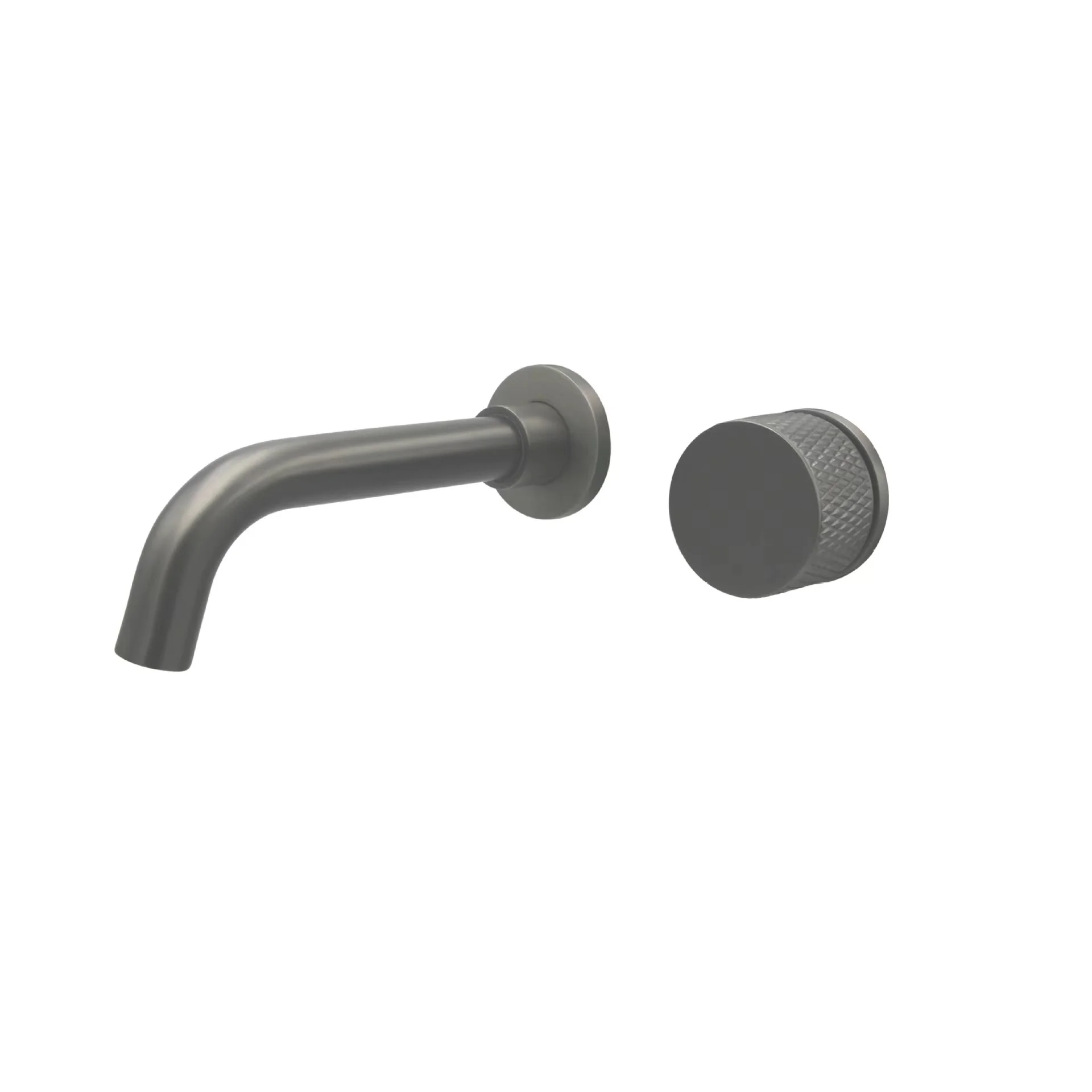 Stainless steel brushed chrome water tap hidden wall mounted round concealed basin bathroom faucet