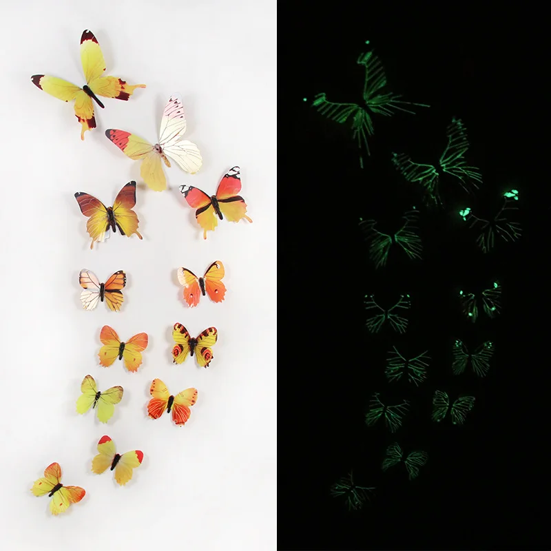 DIY Home Night light Dark Star Beautiful Glow Butterfly Wall Decor Stickers