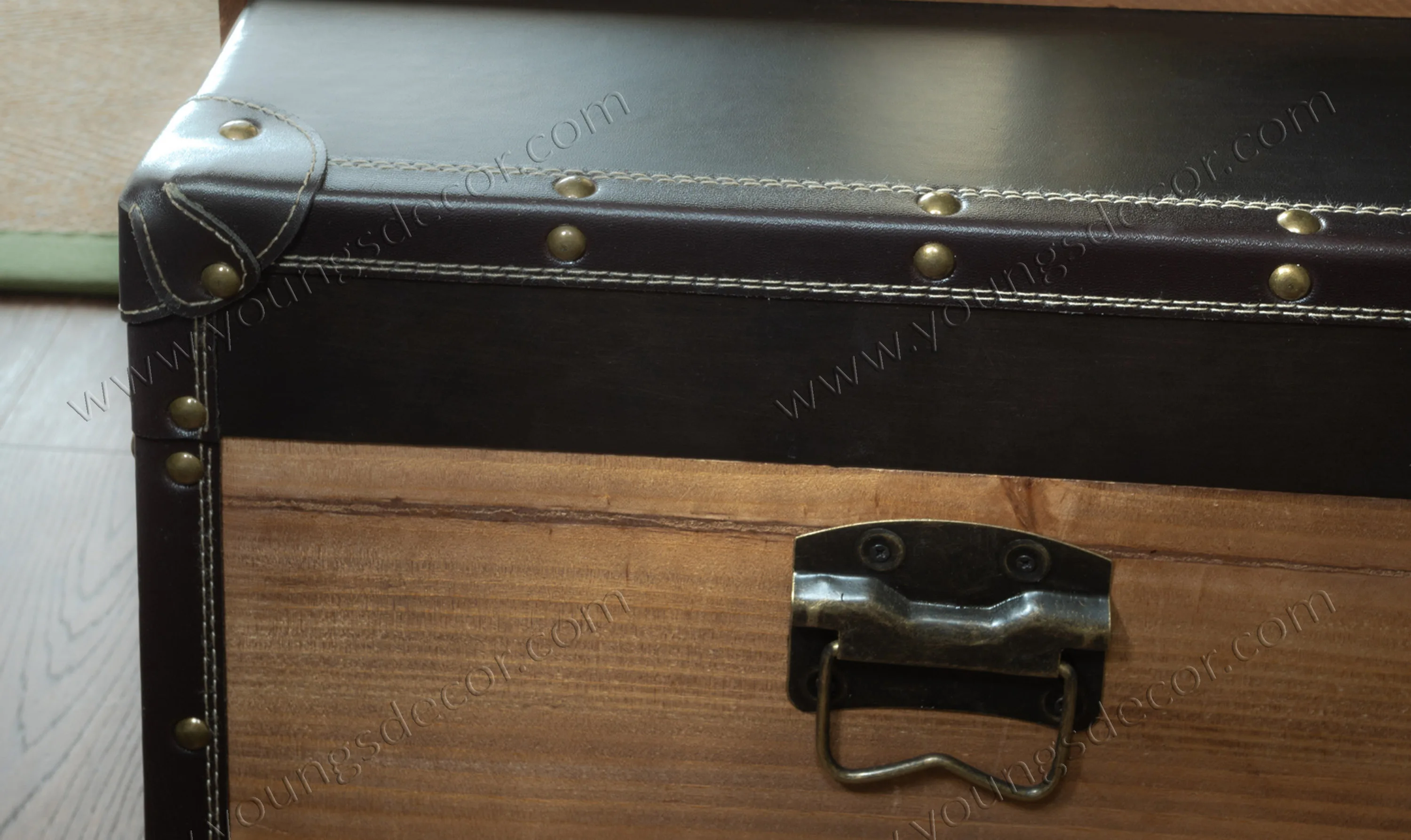Vintage Decorative Wooden Trunk Large Living Room Furniture Storage Box