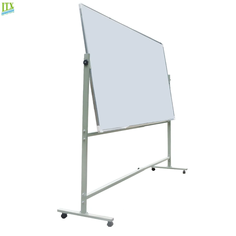 90x120cm Classroom Mobile Rolling Whiteboard Stand Double Sided Other Dry Erase White Board on Wheels for Office & School