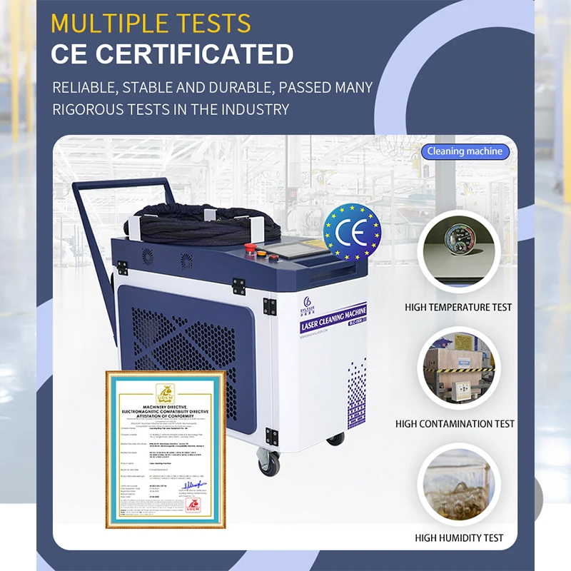 High Quality 1000w 2000w Fiber Laser Cleaning Machine for Oil Stain Rust Coating Materials Paints Removal Laser Cleaner