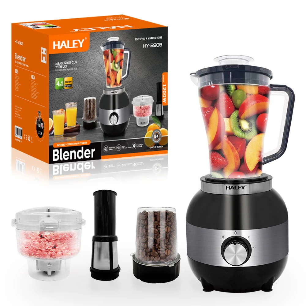 HALEY Hot Sale Home Glasses Heavy Duty Blender Glass Fresh Juicer Smoothie Blender With Glass Double Jar