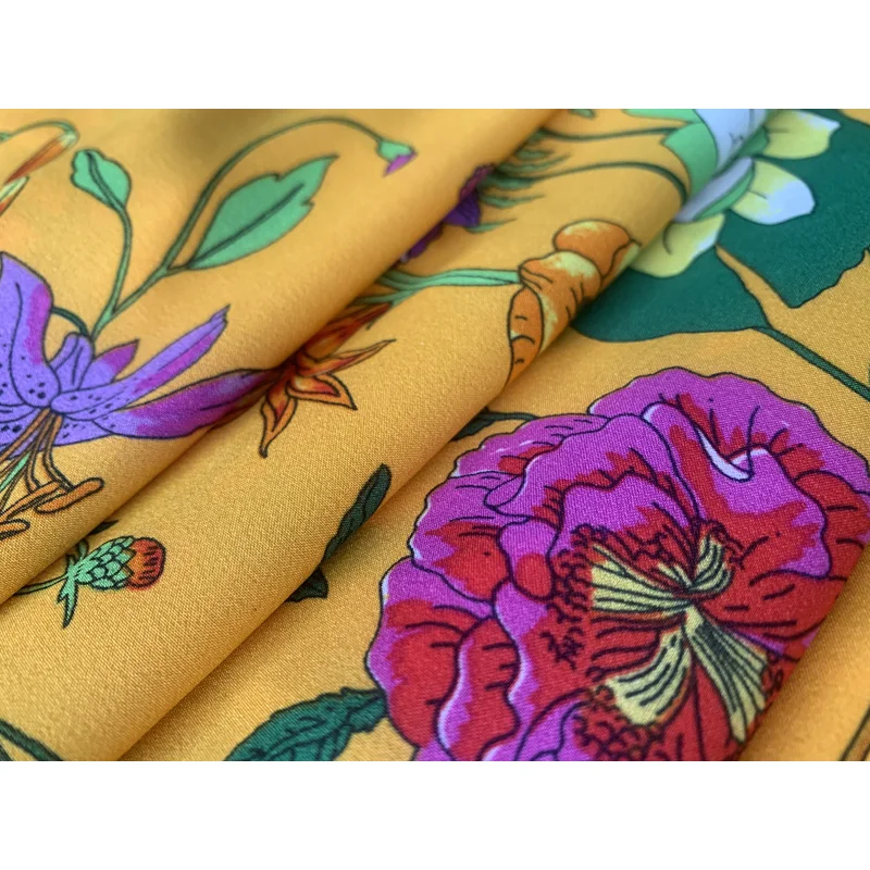 wholesale Fabrics 75d untwisted four-sided stretch chiffon flat screen printing  fabric by the yard for dresses