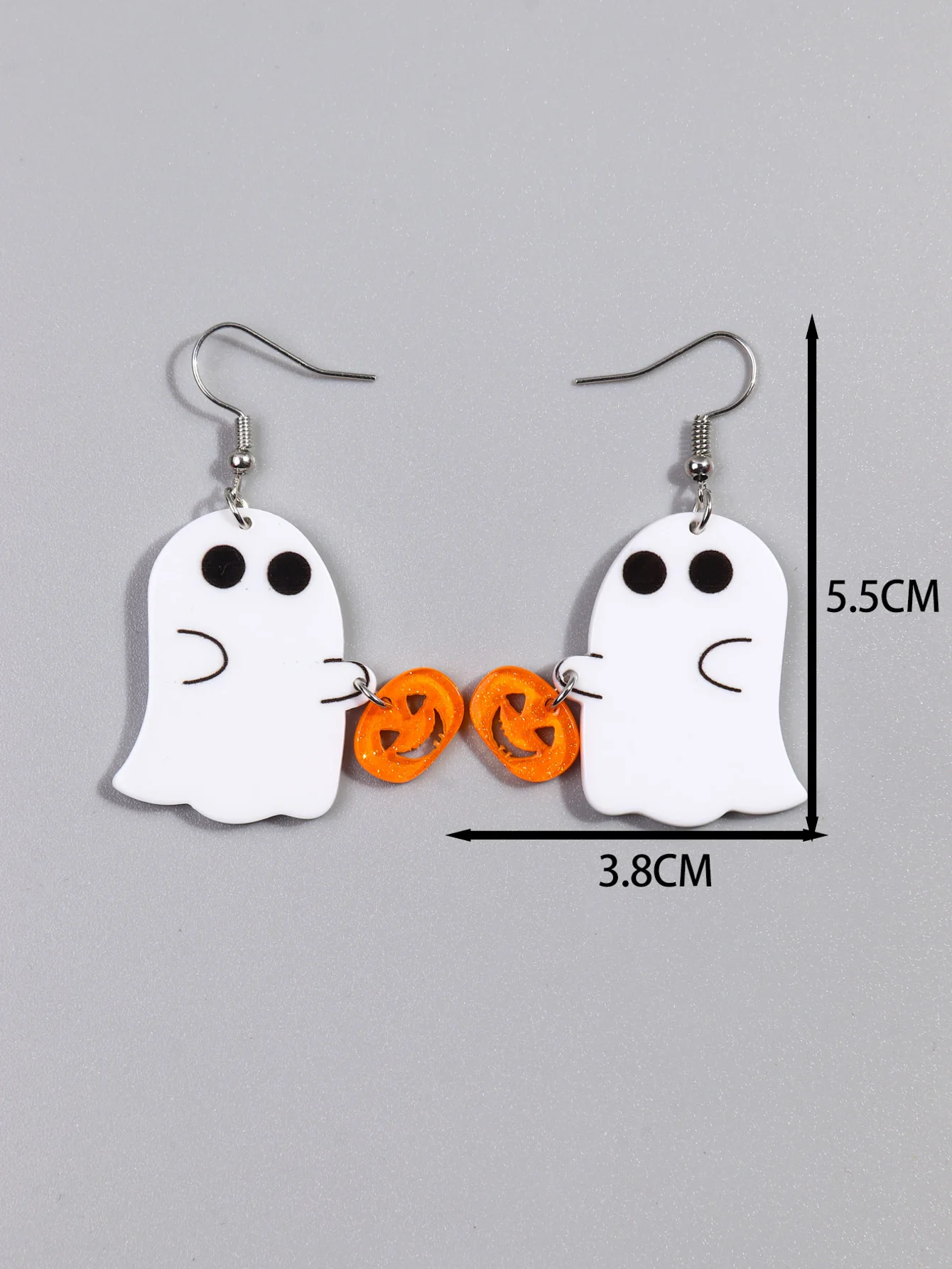2024 Popular Halloween jewelry gift Cute Spooky Hollow Pumpkin Student Accessories Cartoon Simple Acrylic Printed Drop Earrings