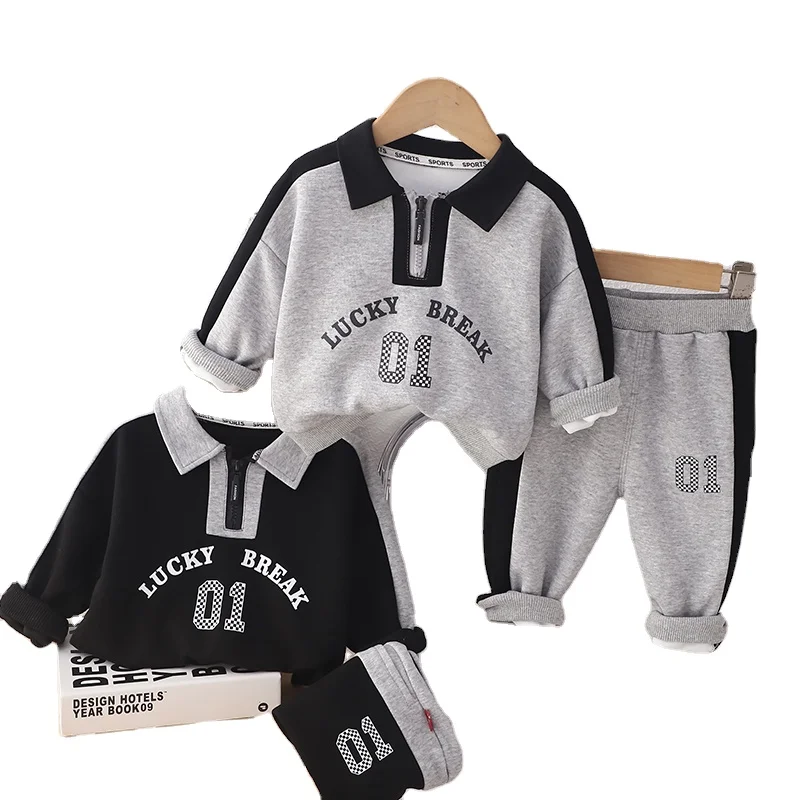 2024 спортивный костюм для мальчиков с цветным блокированием, новая детская спортивная одежда для весны и осени, комплект детской одежды с рисунком