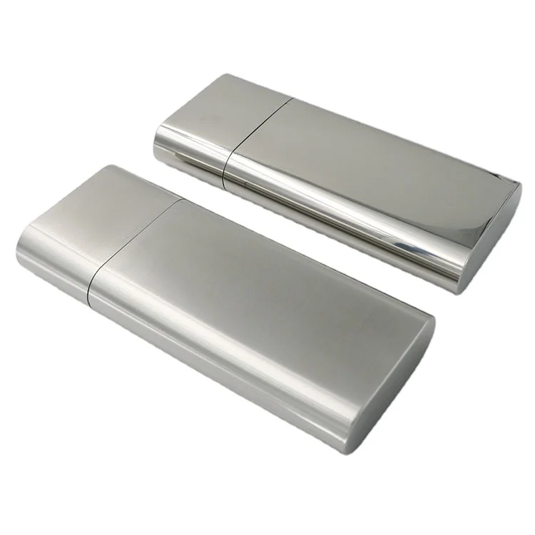 Stainless Steel Personalized Cigar Cases Tubes For Cigar Three Fingers Oval Cigar Case