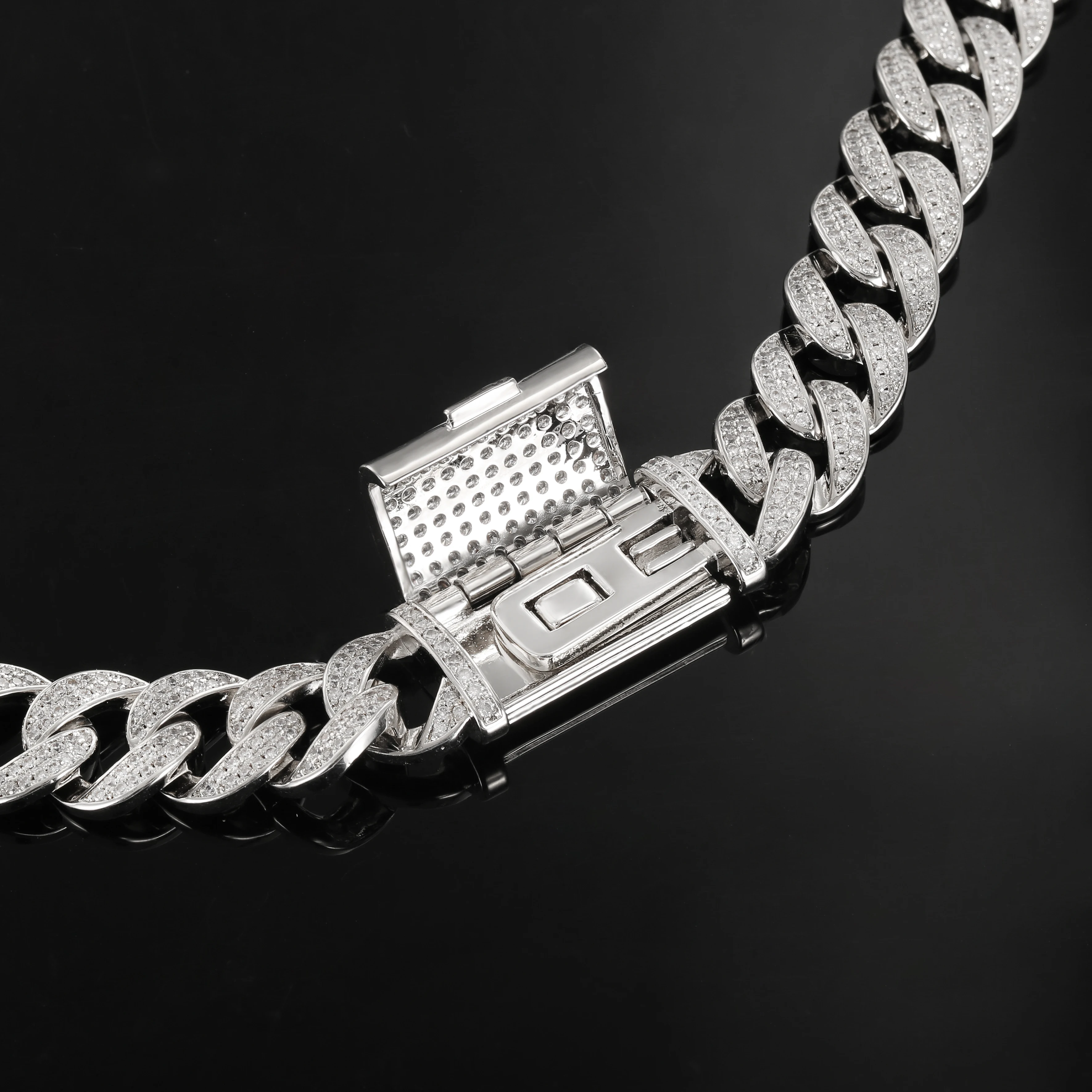 Hip hop round cuban chain shining gems fashion custom multi color material necklace trend new product hombre