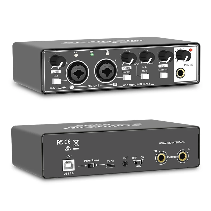 SX95 SoundCard streaming podcast equipment professional music studio recording karaoke audio interface External usb sound card