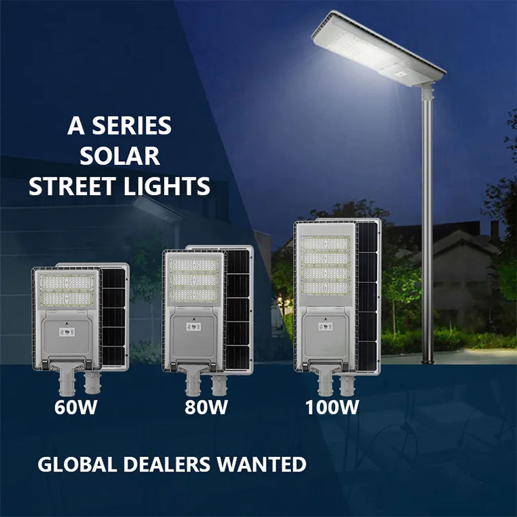Anern led streetlight 40w 100w led solar street light