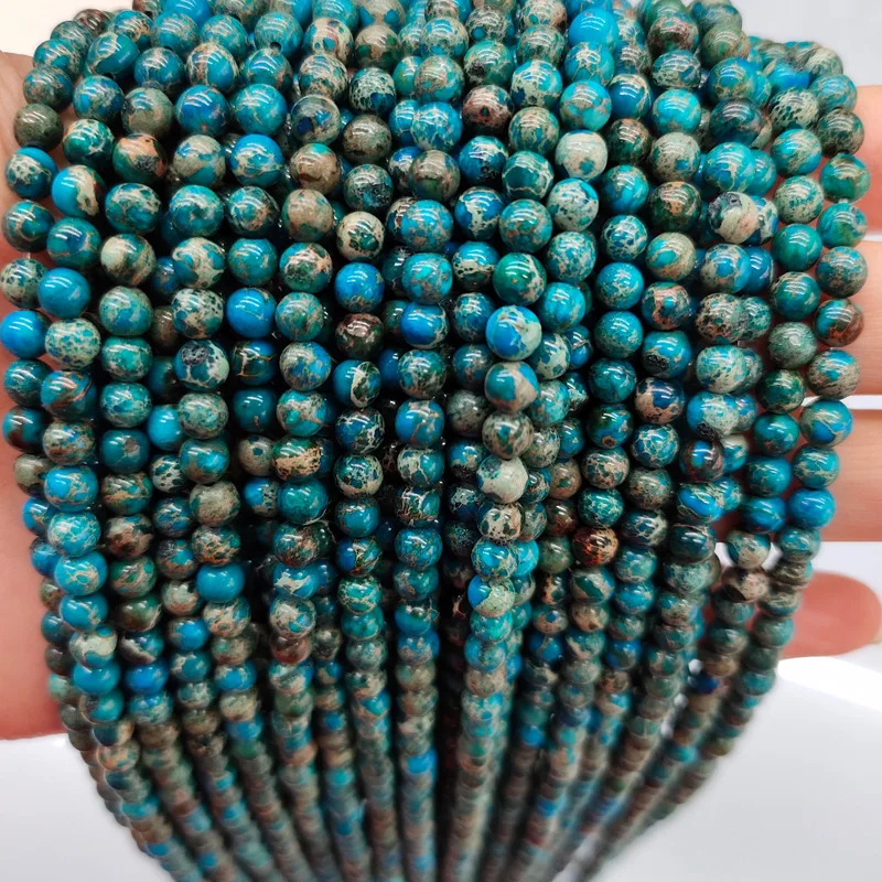 Wholesale Natural Brazilian Emperor Stone Mixed Color Accessories Amazon Emperor Turquoise Round Loose Beads For Jewelry Making