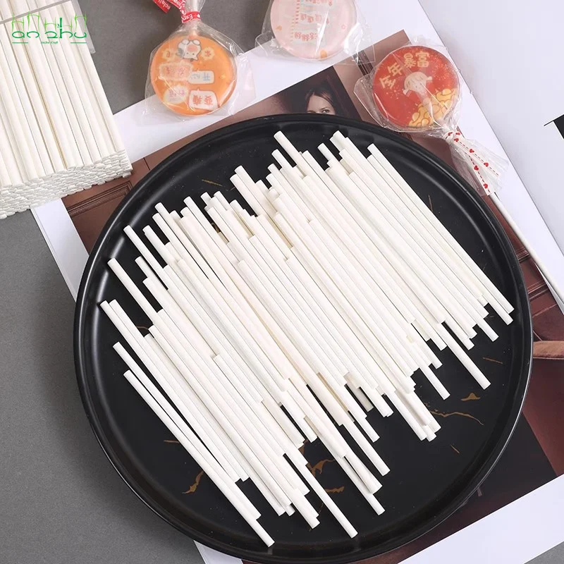 Long Round Lollipop Paper Sticks Cotton Candy Glue Stick Paper