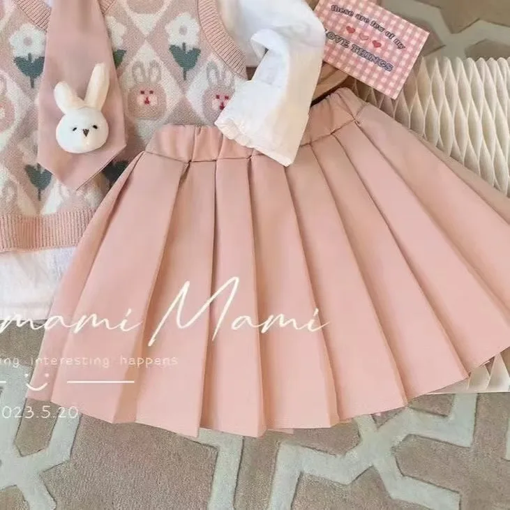 Shuoyang Pink outfit for cute girls in spring 2024 Daily clothing suitable for cute girls aged 5-15 china kids clothing