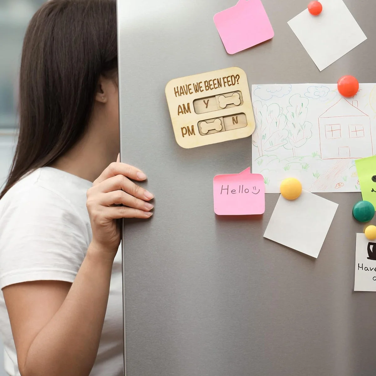Dog Feeding Tracker AM PM Reminder Slider Wooden Craft for Wood Boxes & Wall Signs for Scheduling Feedings