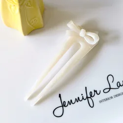 Luxury 11CM Acetate Bow U-shaped Hair Sticks Hairpins Hair Chop Tortoiseshell Chinese Hairpin Stick