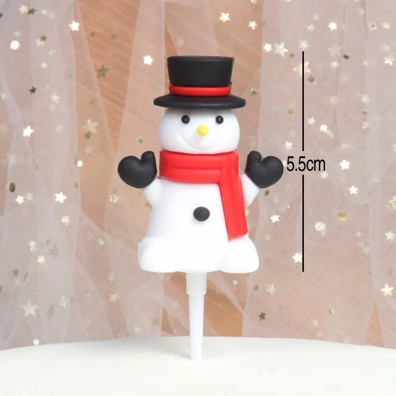 Christmas party decoration hot sale baking festival pvc dessert cupcake ornament toy 3d green tree christmas cake topper