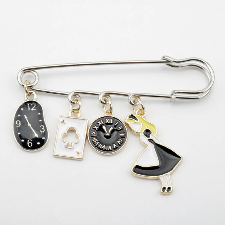 Модная Милая брошь с героями мультфильмов «Алиса» для женщин и девушек украшение