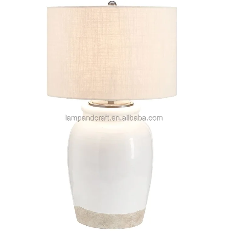 Large ceramic Lamp includes an Extra Large Textured Straight Sided Shade in Sand
