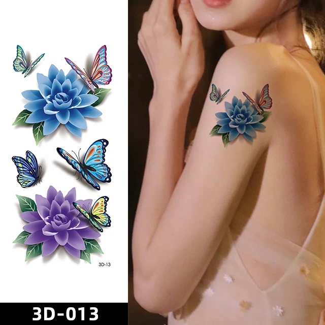 Hot Sale Sticker Designs Beauty Butterfly Body Tattoo 3d Tattoos Stickers