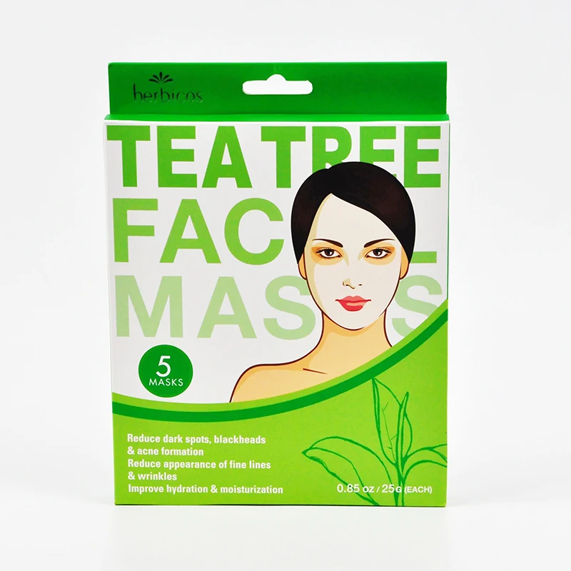 OEM Private Label Tea Tree Oil Hydrating Calming Facial Sheet Mask Brightening for Face & Body