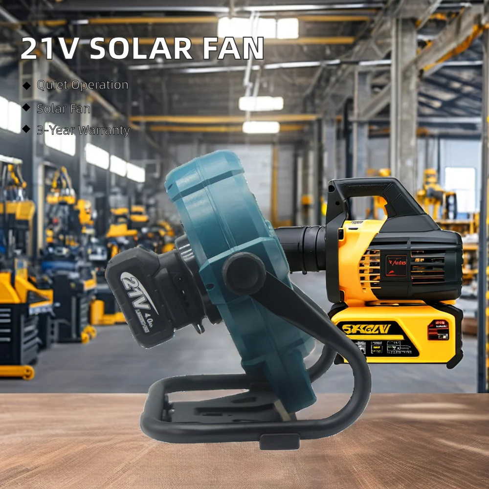 Custom Wholesale 21V Table  Solar Power  Battery Low Noise Rechargeable Electric Lithium Fan