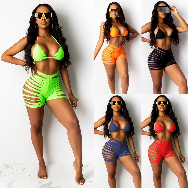 New Split Swimsuit Plain Cut Skimpy Swimwear for Women Sexy Young Girls G-string xxx Bathing Suit Girl Beachwear Bikini Set