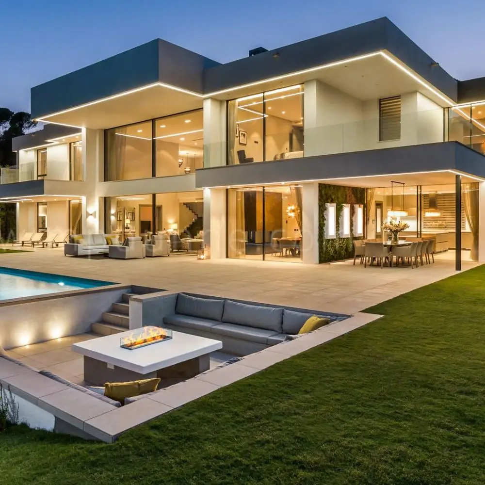 Daquan Prefabricated Houses China Prefab Villa House Luxury Prefab Homes Modern Luxury House 280m2 living area +45m2 terrace