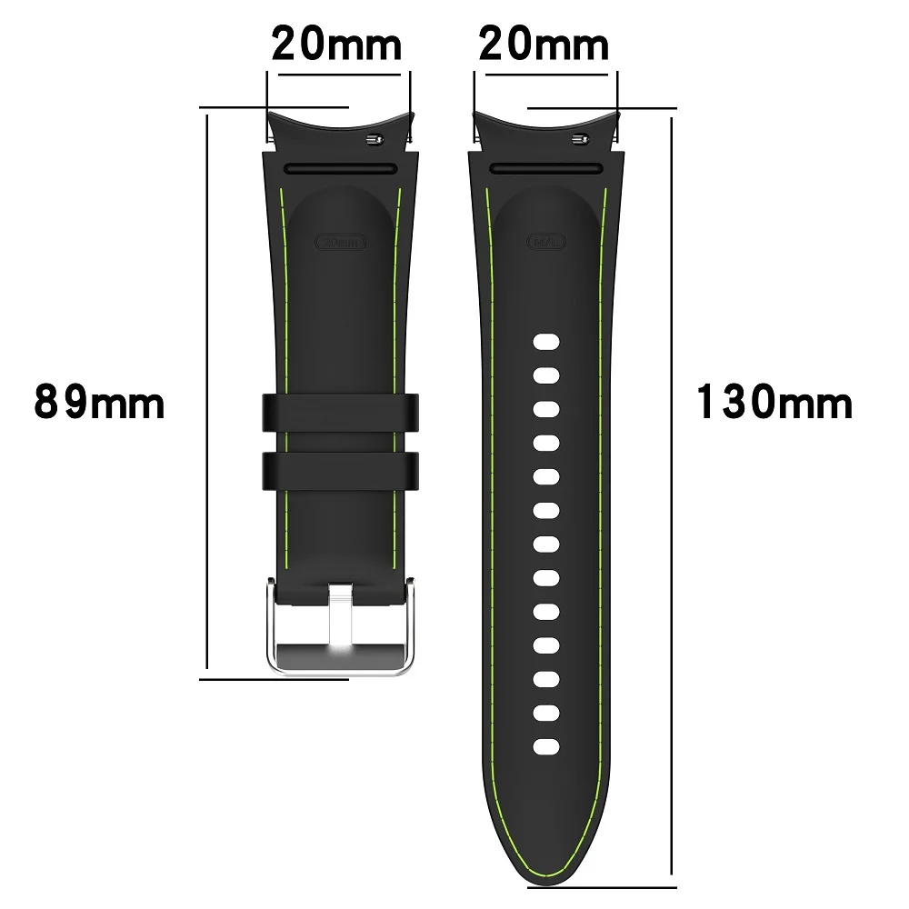 For Samsung Galaxy Watch 5 40 44mm/Watch5 Pro 45mm Smart Watchband Bracelet for Watch 4 leather pattern No Gaps Silicone Strap